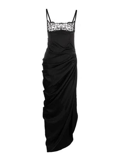 Jacquemus La Saudade Longue Brodu00e9e Dress In Black