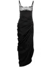 Jacquemus Embellished Neckline Ruched Spaghetti Straps