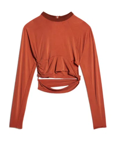 Jacquemus La T-shirt Espelho Cut-out Crop Top In Brown