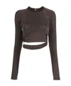 Jacquemus La T-shirt Espelho Cut-out Crop Top In Green