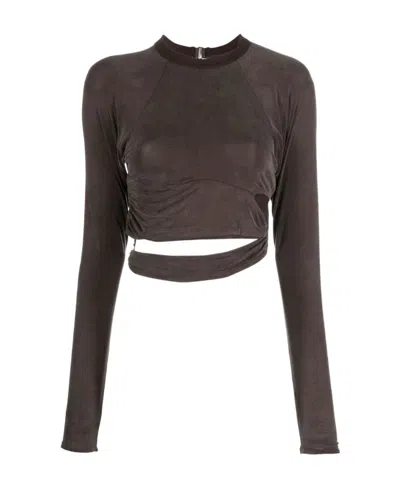 Jacquemus La T-shirt Espelho Cut-out Crop Top In Green