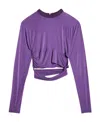 Jacquemus La T-shirt Espelho Cut-out Crop Top In Purple