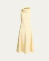 Jacquemus La Triangle Cowl-neck Sleeveless Ankle Dress In Yellow