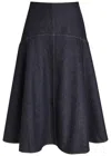 Jacquemus Flared Denim Skirt In Blue