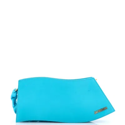 Jacquemus La Vague Shoulder Bag Leather In Blue