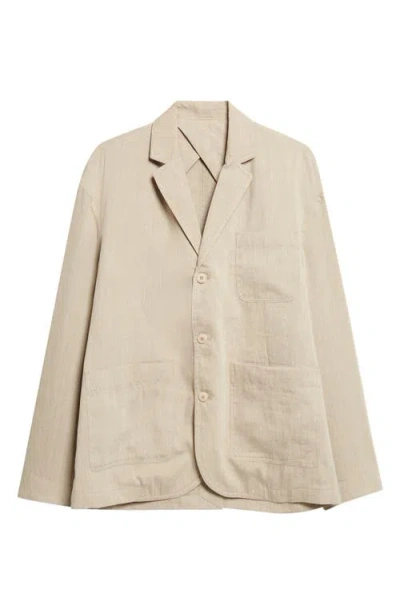 Jacquemus La Vesta Pastro Deconstructed Linen Blend Sport Coat In Neutral
