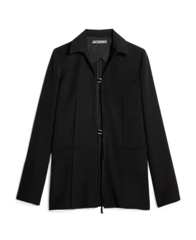 Jacquemus La Veste Amaro Buckle Fastening Jacket In Black
