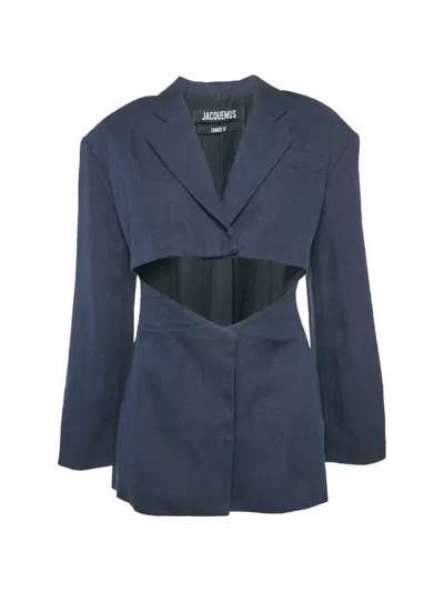 Pre-owned Jacquemus La Veste Arles Cut-out Mini Dress In Blue