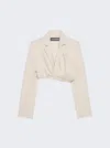 Jacquemus Short Suit Jacket With Crimped Edge In Beige