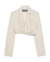 Jacquemus Short Suit Jacket With Crimped Edge In White