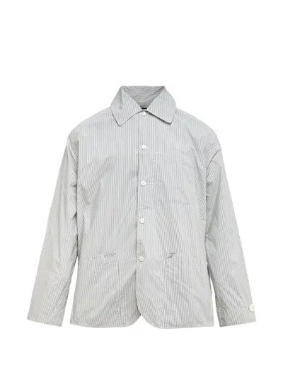 Jacquemus La Veste Boutis Striped Overshirt In White