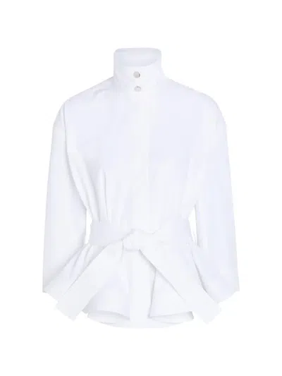 Jacquemus La Veste Cabana Belted Cotton-poplin Shirt Jacket In White