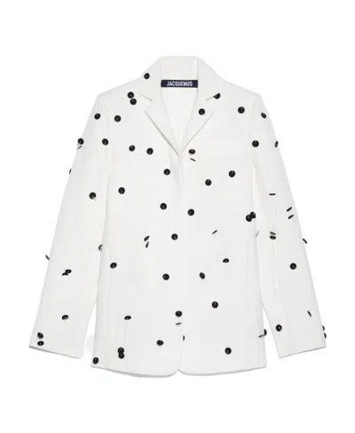 JACQUEMUS JACQUEMUS LA VESTE CARACO BRODÉE CREPE JACKET