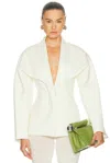 Jacquemus Chale Wool Blend Single Breasted Jacket In White