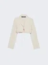 Jacquemus Short Suit Jacket With Crimped Edge In White