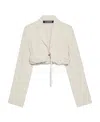 Jacquemus Short Suit Jacket With Crimped Edge In White