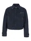 Jacquemus La Veste De-nimes Canevas Blue Jacket With Classic Collar And Logo Lettering On The Front In Denim M In Blu