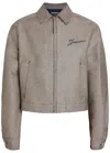 Jacquemus Mens Navy Canevas De-nimes Boxy-fit Canvas Jacket In Brown