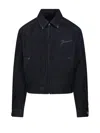 Jacquemus La Veste De-nimes Canevas Blue Jacket With Classic Collar And Logo Lettering On The Front In Denim M