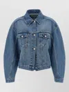 Jacquemus Classic Cotton Denim Jacket With Tailored Hem And Chest Pockets In Blue
