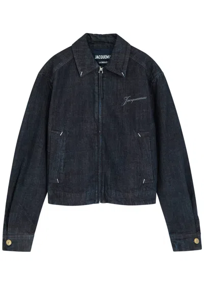 Jacquemus Lapel Long Sleeve Casual Jacket In Blue