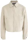 Jacquemus La Veste De-nîmes Crocodile-effect Canvas Jacket In Beige