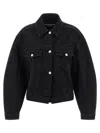 Jacquemus La Veste De Nimes Black Jacket With Rear Belt In Denim Woman In Black