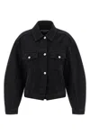 Jacquemus La Veste De Nimes Black Jacket With Rear Belt In Denim Woman In Black