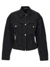 Jacquemus La Veste De Nimes Black Jacket With Rear Belt In Denim Woman In Black