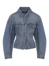 Jacquemus Classic Cotton Denim Jacket With Tailored Hem And Chest Pockets In Blue
