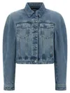 Jacquemus La Veste De-nimes Ovalo Puffer Jackets Light Blue In Blue