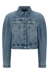 Jacquemus La Veste De-nimes Ovalo Puffer Jackets Light Blue In Blue