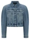 Jacquemus La Veste De-nimes Ovalo Puffer Jackets Light Blue In Blue