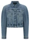 Jacquemus La Veste De-nimes Ovalo Puffer Jackets Light Blue In Blue