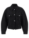 Jacquemus La Veste De Nimes Black Jacket With Rear Belt In Denim Woman In Black
