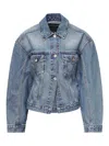 Jacquemus Classic Cotton Denim Jacket With Tailored Hem And Chest Pockets In Blue
