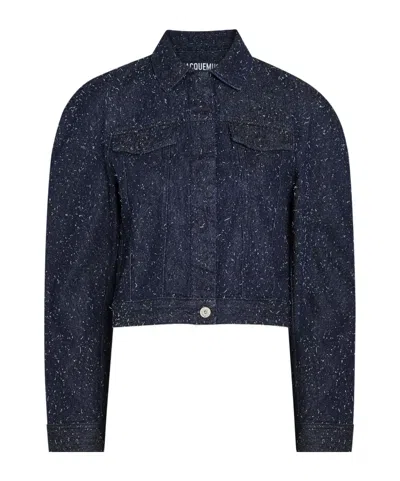 Jacquemus La Veste De-nimes Ovalo Denim Jacket In Blue