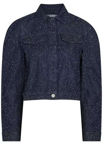 Jacquemus La Veste De-nimes Ovalo Denim Jacket In Blue
