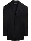 JACQUEMUS LA VESTE DHOMME BLACK SINGLE-BREASRTED JACKET WITH WELT POCKETS IN WOOL WOMAN