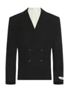 Jacquemus Double-breasted Jacket Featuring Shoulder Pads In Black