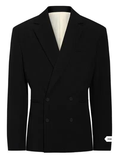 Jacquemus Fernando Double-breasted Padded-shoulder Blazer In Black