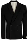 Jacquemus Double-breasted Jacket Featuring Shoulder Pads In Black