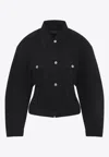 Jacquemus La Veste De Nimes Black Jacket With Rear Belt In Denim Woman In Black