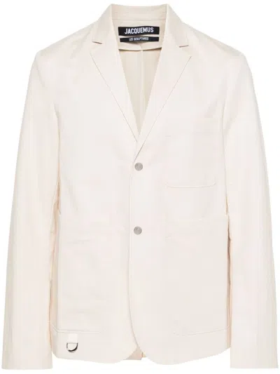 Jacquemus La Veste Jean Canvas Blazer In 中間色