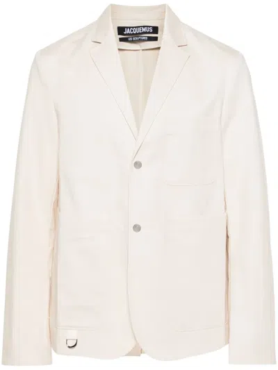 Jacquemus La Veste Jean Cotton And Linen Blazer In Beige