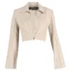 Jacquemus La Veste Limao Cropped Jacket In Beige Linen In Beige