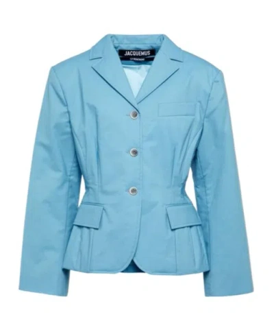 Jacquemus La Veste Mouri Wool Blazer In Blue