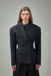 Jacquemus Wool Norma Double-breasted Blazer In Black