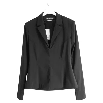 Pre-owned Jacquemus La Veste Obiou Layered Back Blazer Jacket In Black