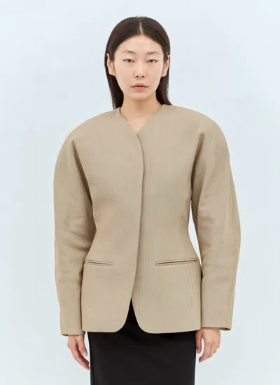 Jacquemus La Veste Ovalo In Cream